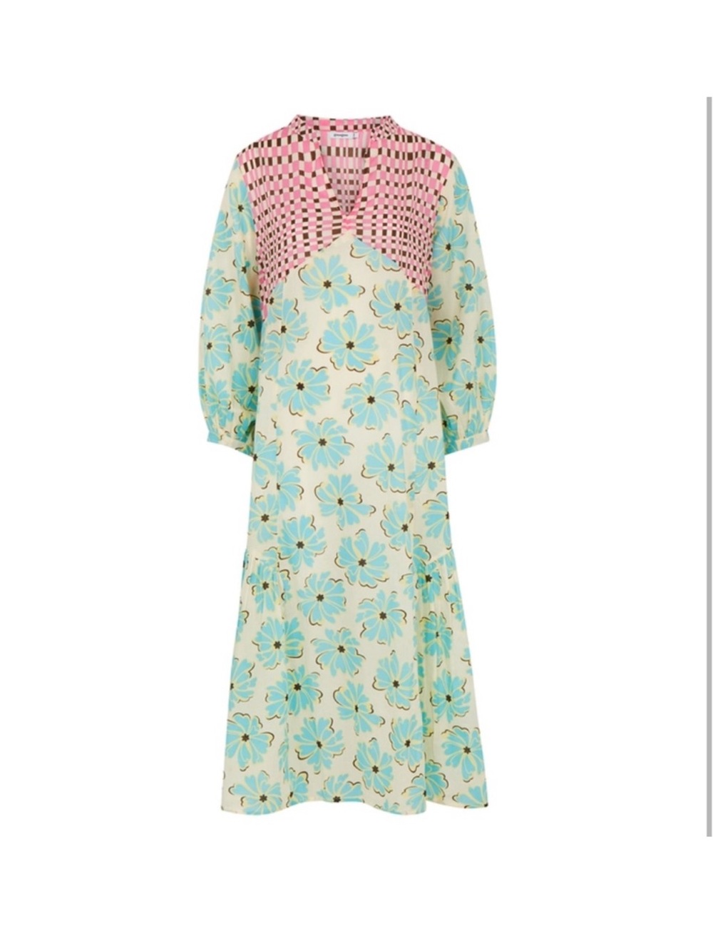 Gimaguas Parati Floral Long Sleeve Maxi Dress Green Size S / M
